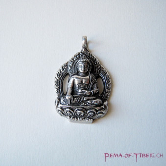 Pendant - Silver L, Buddha with aura