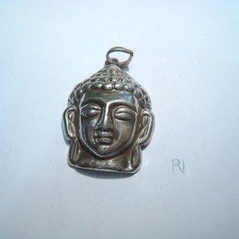 Anhänger Buddha-Kopf aus Silber, 32x24 mm
