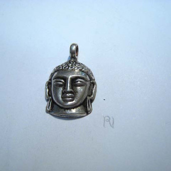 Anhänger Buddha-Kopf aus Silber, 24x16 mm
