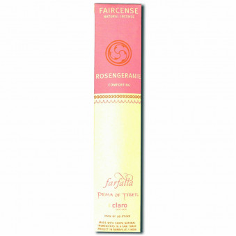 Faircense Faircense incense Rosegeranie 100% natural ingredients and pure essences, rolled by hand with Masala method, Auroville India