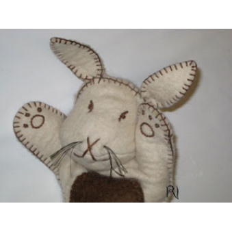 Hand puppets - felt bunny, white