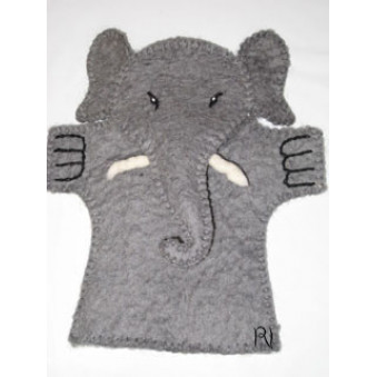 Hand puppets - felt elephant gray