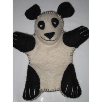Hand puppets - felt panda, white-black