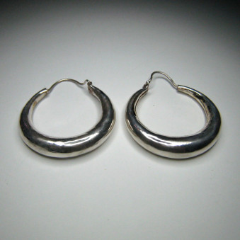 Ohrhänger Kreole poliert 48 mm, Silber