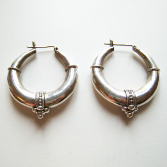 Ohrhänger Kreole Mongolian 45 mm, Silber