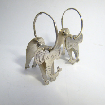 Ohrhänger Elefant aus 4 Teilen, Silber