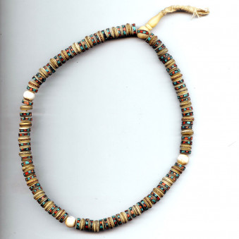 Prayer beads Yak-leg, inlaid, Tibet S